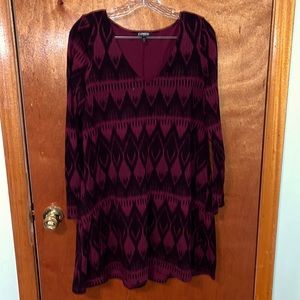 Maroon Printed Dress
